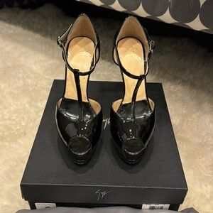 Giuseppe Zanotti black patent Mary Jane stilettos